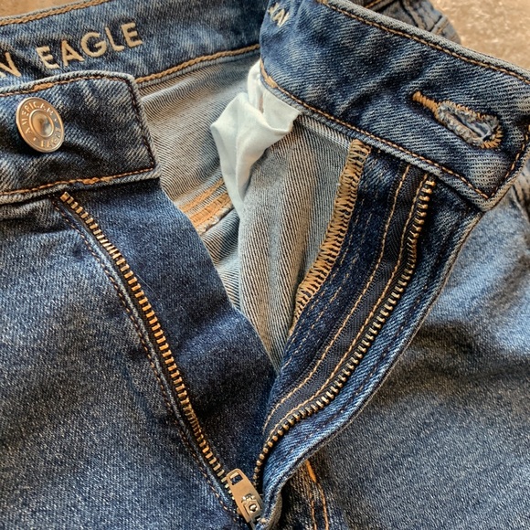 Dark wash, AEO mom jeans: size 8 long - Picture 3 of 6